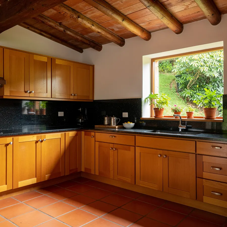 Cocina integral en casa campestre