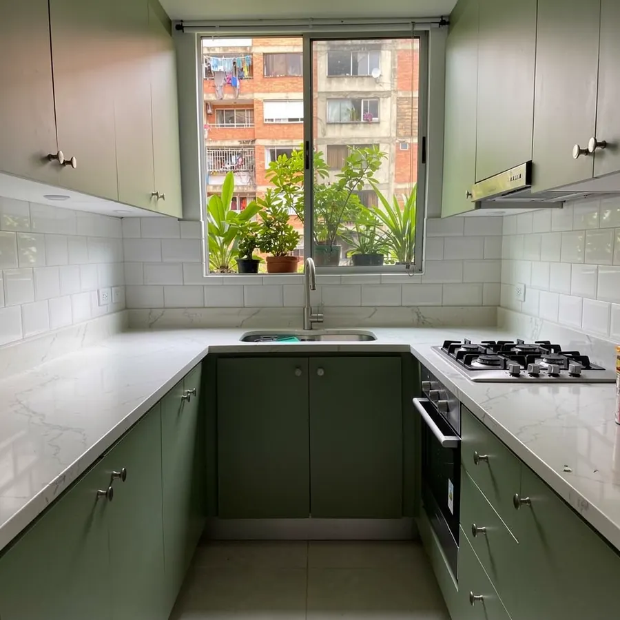 Cocina remodelada sin cambios estructurales