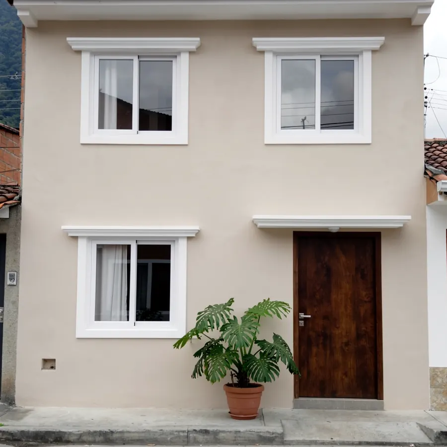 Fachada estucada reparada y pintada