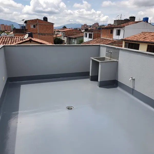Losa de terraza con membrana de poliuretano