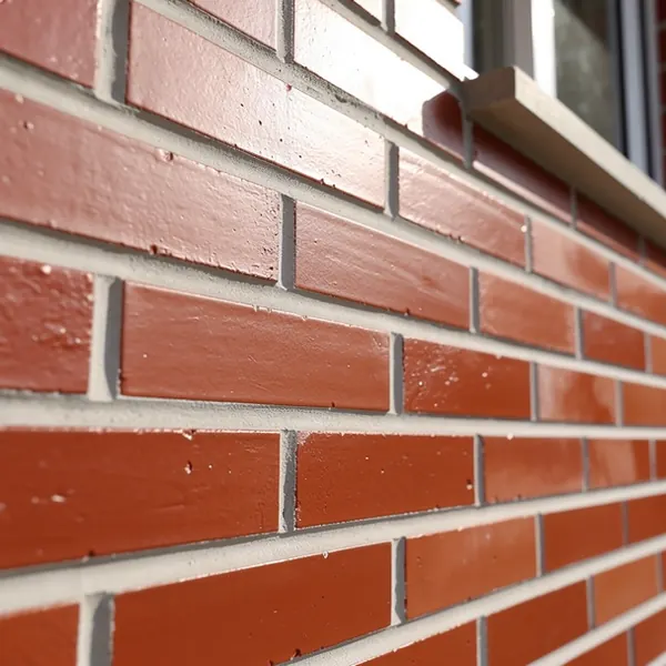 Muro de ladrillo con juntas restauradas